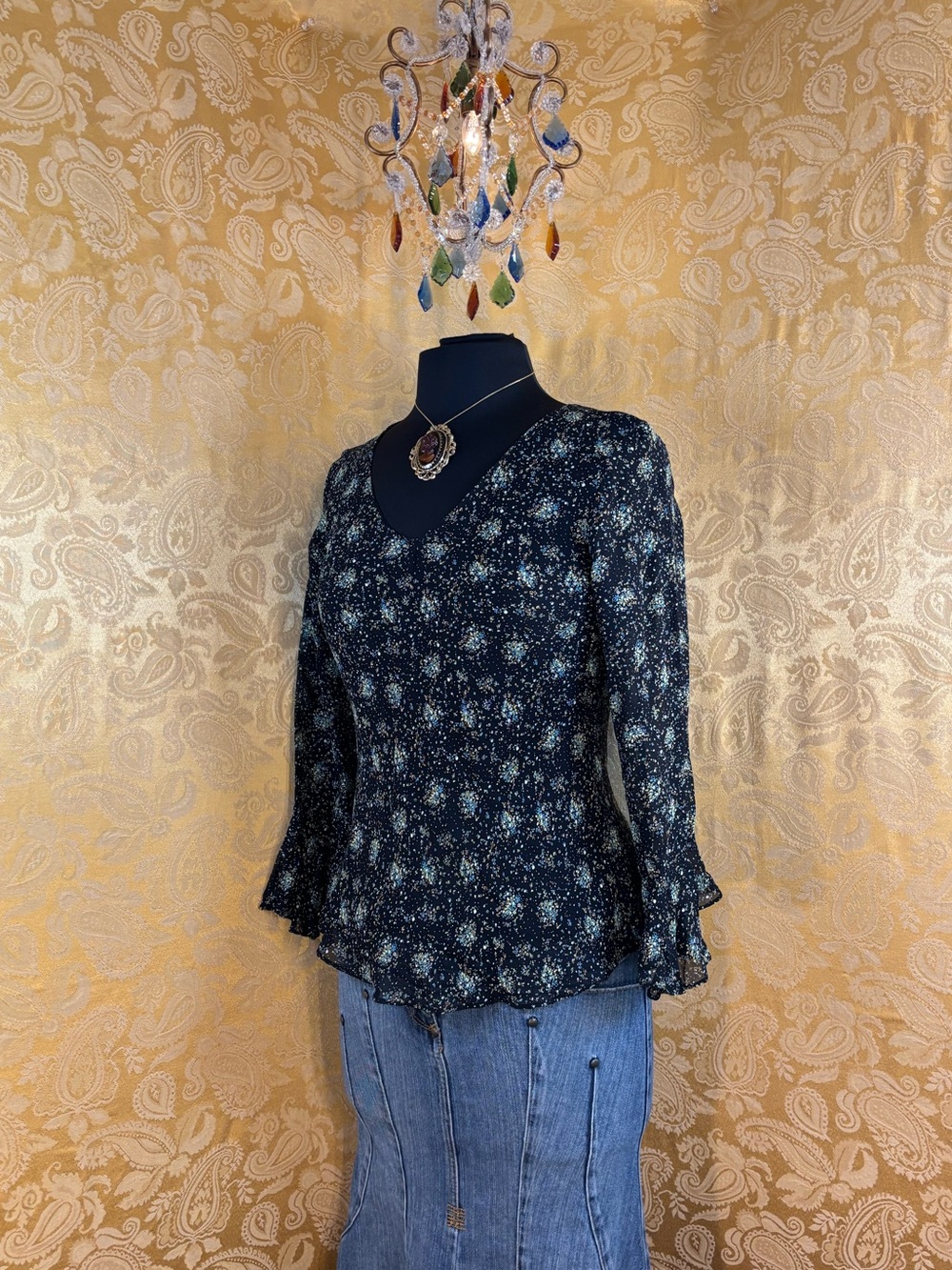 ✨Vintage Y2K Boho Floral Ruffle Blouse✨